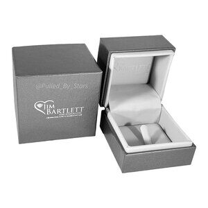 Boutique Jewelers Sleek Metallic Pewter Ring Presentation Gift Storage Box NWOT